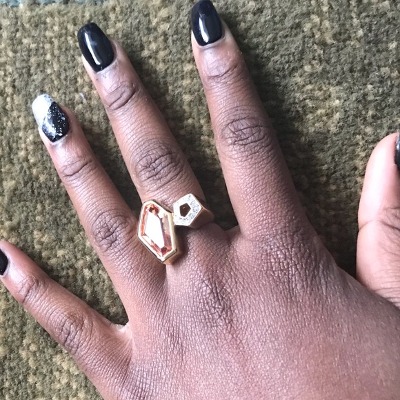 SOLD OUT- Brown and Gold tarnish free ring - Picture 2 of 3